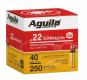 Main product image for Aguila Super Extra High Velocity 22 LR 40 gr Copper-Plated Solid Point 250rd box