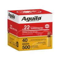 Aguila Super Extra High Velocity 22LR 40gr Copper-Plated Solid Point 500 round box - 1B221115 Aguila Super Extra High Velocity 22LR 40gr Copper-Plated Solid Point 500 round box - 1B221115