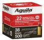 Aguila Super Extra High Velocity 22 LR 38 gr Copper-Plated Hollow Point 500 Bx/4 Cs (Bulk) - 1B221118