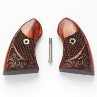 North American Arms Rosewood Boot Grips, Fits Magnum Models, Engraved - GBGMENG North American Arms Rosewood Boot Grips, Fits Magnum Models, Engraved - GBGMENG