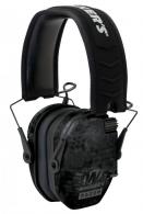 Walkers Razor Slim Electronic Polymer 23 dB Over the Head Typhoon Camo Ear Cups w/Black Band - GWPRSEMYP