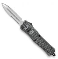 Cobra Tec Knives CTK-1 Dagger 2.75" Part Serrated D2 Steel Stonewashed Aluminum Handle OTF - SSWCTK1SDAG1SS