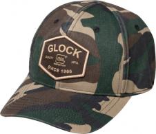 Glock Quadcam Camo Snapback Hat, Lightly Distressed Woodland Camo, Woven Glock Patch - 137 Glock Quadcam Camo Snapback Hat, Lightly Distressed Woodland Camo, Woven Glock Patch - 137