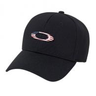 OAKLEY (LUXOTTICA) Tincan Cap Polyester/Elastane Large/X-Large Black with American Flag Oakley Icon - 911545-01V