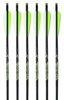 Carbon Express Piledriver Crossbolt Black/Green Carbon Fiber Composite 22" 6 Per Pack Includes Inserted Moon nocks, 6 Univ - 52141