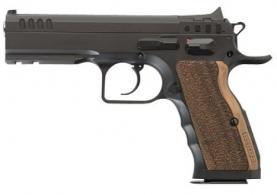 IFG Tanfoglio Stock I 9mm 4.50" 16+1 Black Steel Slide Wood Grip