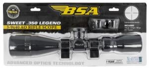 BSA Sweet 350 Legend 3-9x 40mm AO 1" Tube 30/30 Reticle Rifle Scope - 35039X40AOWRTB
