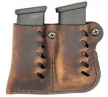 Versacarry Double Adjustable Single Stack Mag Pouch Belt fits Glock Distressed Brown Buffalo Leather - 72221 Versacarry Double Adjustable Single Stack Mag Pouch Belt fits Glock Distressed Brown Buffalo Leather - 72221