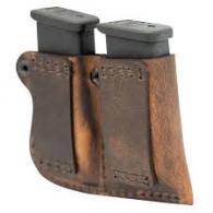 Versacarry Double Adjustable Double Stack Mag Pouch Belt fits Glock Distressed Brown Buffalo Leather - 72222