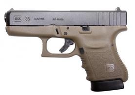 Glock 36 .45 ACP Fixed Sights OD Green 45ACP - PI36572 Glock 36 .45 ACP Fixed Sights OD Green 45ACP - PI36572
