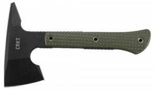 Columbia River Jenny Wren Compact Tomahawk 2.59" Black Powder Coated SK5 Blade GRN Green Handle 10.06" Long - 2726