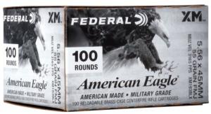 Federal American Eagle 5.56 55gr FMJ-BT 100rd box 3165FPS Federal American Eagle 5.56 55gr FMJ-BT 100rd box 3165FPS