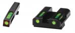 Hi-Viz LiteWave H3 For Glock (Except 42/43) Set Green/Orange Outline Tritium Handgun Sight - GLN525