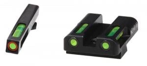 Hi-Viz LiteWave H3 For Glock (Except 42/43) Set Green/Orange Outline Tritium Handgun Sight - GLN525 Hi-Viz LiteWave H3 For Glock (Except 42/43) Set Green/Orange Outline Tritium Handgun Sight - GLN525