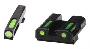 Hi-Viz LiteWave H3 For Glock 45 ACP/10mm Set Green/White Outline Tritium Handgun Sight - GLN329