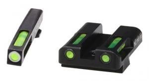 Hi-Viz LiteWave H3 For Glock 45 ACP/10mm Set Green/White Outline Tritium Handgun Sight - GLN329