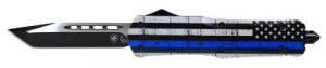 Templar Knife Back The Blue 3.50" Tanto Plain Black 440C Stainless Steel Blue/White/Black Zinc Aluminum Alloy Handle OTF - LBTB231 Templar Knife Back The Blue 3.50" Tanto Plain Black 440C Stainless Steel Blue/White/Black Zinc Aluminum Alloy Handle OTF - LBTB231