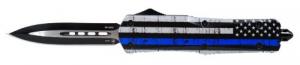 Templar Knife Back The Blue 3.50" Dagger Plain Black 440C Stainless Steel Blue/White/Black Zinc Aluminum Alloy Handle OT - LBTB131 Templar Knife Back The Blue 3.50" Dagger Plain Black 440C Stainless Steel Blue/White/Black Zinc Aluminum Alloy Handle OT - LBTB131
