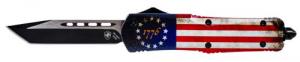 Templar Knife Betsy Ross Flag 3.50" Tanto Plain Black 440C Stainless Steel Betsy Ross Flag Zinc Aluminum Alloy Handle OT - LBRF231