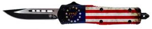 Templar Knife Betsy Ross Flag Small 2.25" Drop Point Plain Black 440C Stainless Steel Betsy Ross Flag Zinc Aluminum Allo