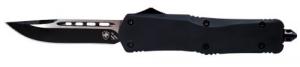 Templar Knife Black Rubber 3.50" Drop Point Plain Black 440C Stainless Steel Black Rubber Coated Aluminum Handle OTF - LBR331