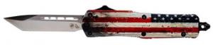 Templar Knife Wood US Flag Small 2.25" Tanto Plain 440C Stainless Steel Painted Wood Grain US Flag Zinc Aluminum Alloy H - SWUS232