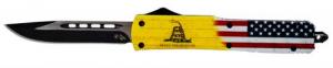 Templar Knife Don't Tread on Me Slim 3.50" Drop Point Plain Black 440C Stainless Steel Red, White, Blue, Yellow Zinc Al - MDTOM331 Templar Knife Don't Tread on Me Slim 3.50" Drop Point Plain Black 440C Stainless Steel Red, White, Blue, Yellow Zinc Al - MDTOM331