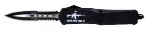 Templar Knife Come And Take It 3.50" Dagger Part Serrated Black 440C Stainless Steel OTF - LAR15431 Templar Knife Come And Take It 3.50" Dagger Part Serrated Black 440C Stainless Steel OTF - LAR15431