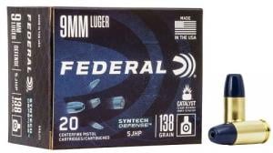 Federal Syntech Defense 9mm Luger 138 gr Segmented Jacketed Hollow Point (SJHP) 50 Bx/ 10 Cs - S9SJT2 Federal Syntech Defense 9mm Luger 138 gr Segmented Jacketed Hollow Point (SJHP) 50 Bx/ 10 Cs - S9SJT2
