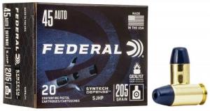 Main product image for Federal Syntech Defense 45 ACP 205 gr Segmented Jacketed Hollow Point (SJHP) 20 Bx/ 10 Cs 20 Cs