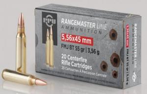 PPU Rangemaster Full Metal Jacket Boat Tail 5.56 NATO Ammo 55gr 20 Round Box - PPRM5561