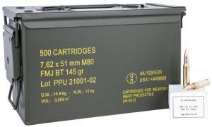 PPU Rangemaster 7.62x51mm NATO 145 gr Full Metal Jacket Boat-Tail (FMJBT) 500 Bx/ - PPRM762M PPU Rangemaster 7.62x51mm NATO 145 gr Full Metal Jacket Boat-Tail (FMJBT) 500 Bx/ - PPRM762M