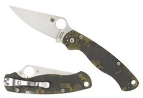 Spyderco Para Military 2 3.44" PlainPM S30V Stainless Steel BlackPM S30V G10 Digitalamo Handle Folding - C Spyderco Para Military 2 3.44" PlainPM S30V Stainless Steel BlackPM S30V G10 Digitalamo Handle Folding - C