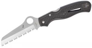 Spyderco Atlantic Salt 3.69" Sheepsfoot Serrated H1 Steel/FRN Black Handle Folding - C89SBK