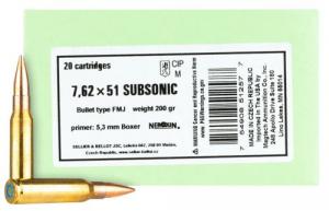 Main product image for S&B 308Win 200gr  FMJ Subsonic 20rd box