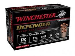 Main product image for Winchester Copper Defender Elite Buckshot 12 Gauge Ammo 10 Round Box