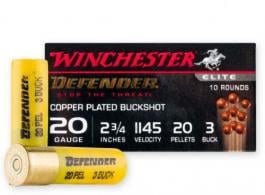 Winchester Copper Defender Buckshot 20 Gauge Ammo 10 Round Box - SB203PD Winchester Copper Defender Buckshot 20 Gauge Ammo 10 Round Box - SB203PD