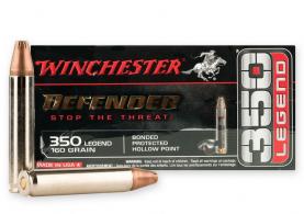 Winchester Defender Bonded Protected Hollow Point 350 Legend Ammo 20 Round Box - S350PDB Winchester Defender Bonded Protected Hollow Point 350 Legend Ammo 20 Round Box - S350PDB
