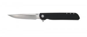 Columbia River LCK + Large 3.62" Folding Drop Point Plain Satin 8Cr13MoV SS Blade GRP Black Handle - 3810