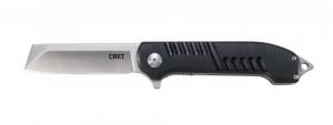 Columbia River Razel GT 3.02" Folding Plain Satin 8Cr13MoV SS Blade Black Anodized Aluminum Handle - 4031