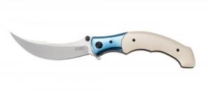 Columbia River Ritual 4.37" Folding Plain Satin 12C27 Sandvik Blade 2Cr13 SS Bolster/Ivory Micarta Handle - 7471 Columbia River Ritual 4.37" Folding Plain Satin 12C27 Sandvik Blade 2Cr13 SS Bolster/Ivory Micarta Handle - 7471