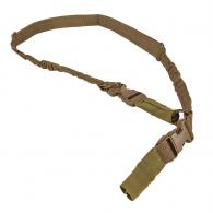 NCStar VISM Sling 1.25" 55"-72" Adjustable Bungee Tan Nylon Strap w/Elastic Shock-Cord 2or1 Point Sling - AARS21PT