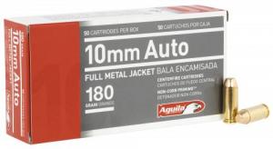 Aguila 132730 Centerfire Handgun 10mm Auto 180 gr Full Metal Jacket (FMJ) 50 Bx/ 20 Cs - 1E102110 Aguila 132730 Centerfire Handgun 10mm Auto 180 gr Full Metal Jacket (FMJ) 50 Bx/ 20 Cs - 1E102110