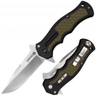 Cold Steel Crawford 1 3.50" Folding Plain 4034 Stainless Steel Blade Zy-Ex Black/OD Green Handle - CS-20MWC