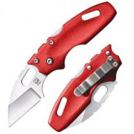 Cold Steel CS20MTR Tuff Lite Mini 2" Folding Sheepsfoot Plain 4034 Stainless Steel Blade/ Red Griv-Ex Handle Includes Pocket Cli - CS-20MTR