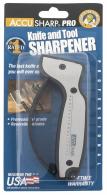 AccuSharp Pro Knife & Tool Sharpener Fixed Diamond Tungsten Carbide Sharpener Black/Silver Aluminum/Overmolded Rubber - 040C