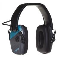 Girls With Guns Shield Low-Profile Electronic Muffs Foam 24 dB Over the Head Black Ear Cups with Black Headband & Teal Acce - 2348