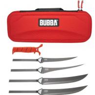 Bubba Multi-Flex Interchangeable 4 Blade Set Fixed 7",8",9" TiCN Carbon SS Fillet Red/Black Non-Slip - 1991724