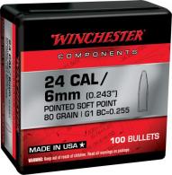 Winchester Ammo Centerfire Rifle Reloading 243 Win .243 80 gr Pointed Soft Point (PSP) 100 Per Box - WB243SP80X