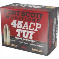 Fort Scott Munitions TUI Solid Copper 45 ACP Ammo 180 gr 20 Round Box - 450180SCV Fort Scott Munitions TUI Solid Copper 45 ACP Ammo 180 gr 20 Round Box - 450180SCV